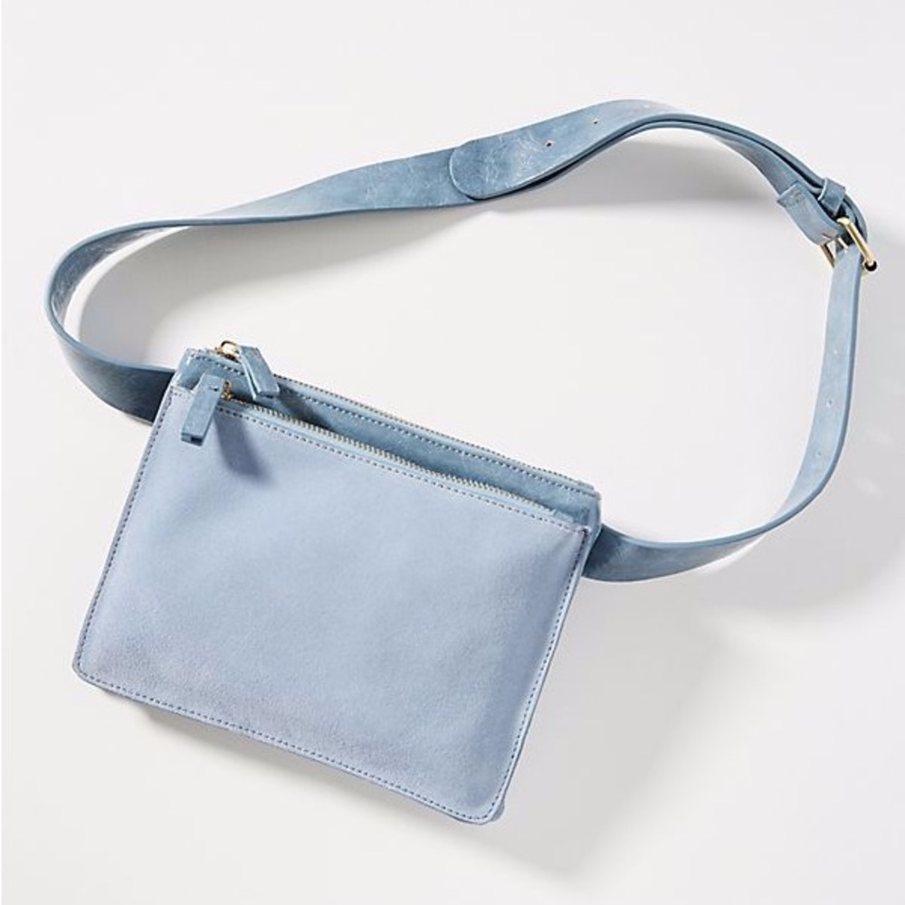 New As Is Anthropologie Blue Caya Convertible Belt Bag